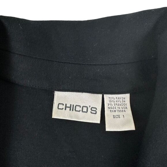 Chico’s Black Button Front Jacket size Medium - Picture 4 of 6
